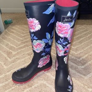 Joules Floral Printed Waterproof Rain Boots